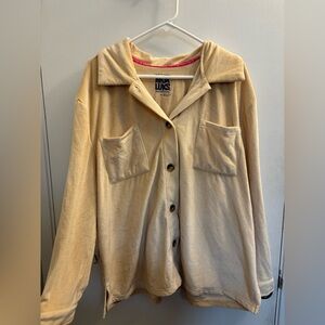 Muk Luks Women's Beige Corduroy Utility Jacket
